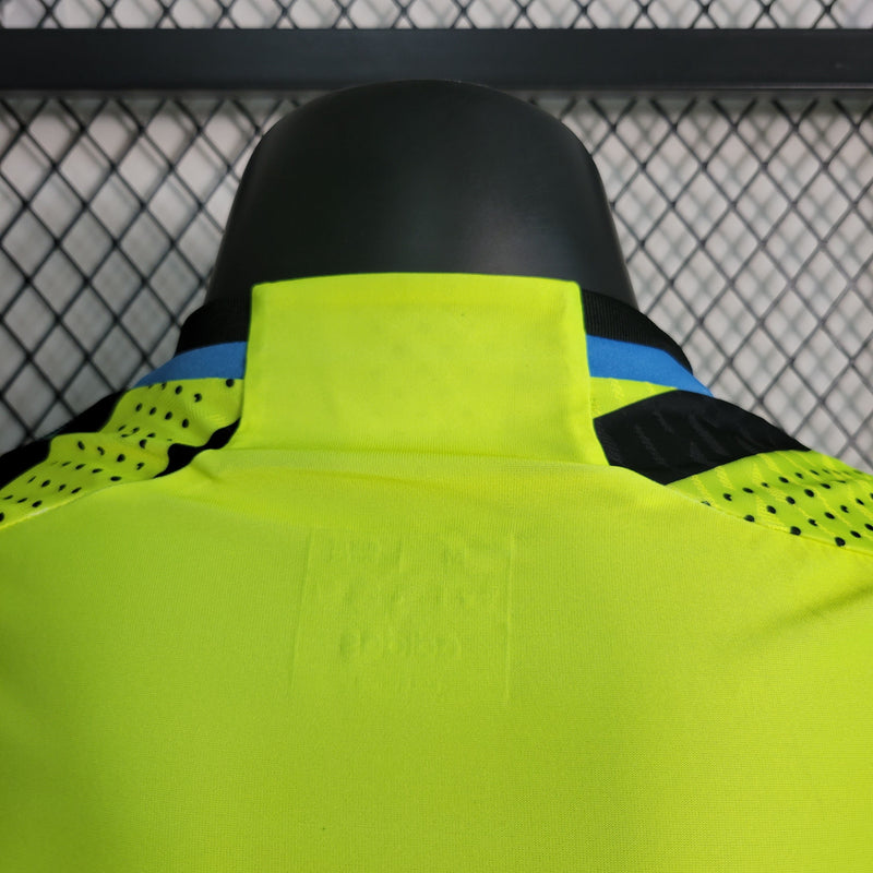 CAMISA VERSÃO PLAYER DO ARSENAL 23/24 VERDE NEON E PRETO