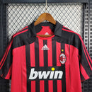 CAMISA RETRÔ DO MILAN 07/08 VERMELHO E PRETO