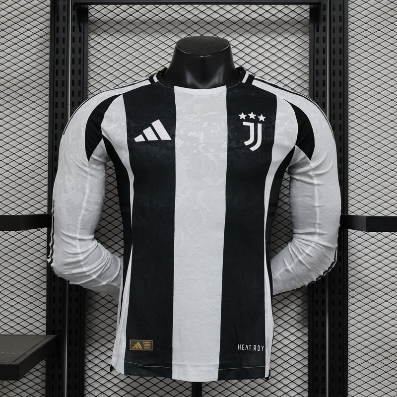 CAMISOLA MANGA LONGA DA JUVENTUS 24/25 BRANCO E PRETO
