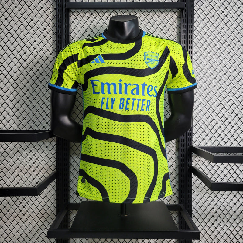 CAMISA VERSÃO PLAYER DO ARSENAL 23/24 VERDE NEON E PRETO