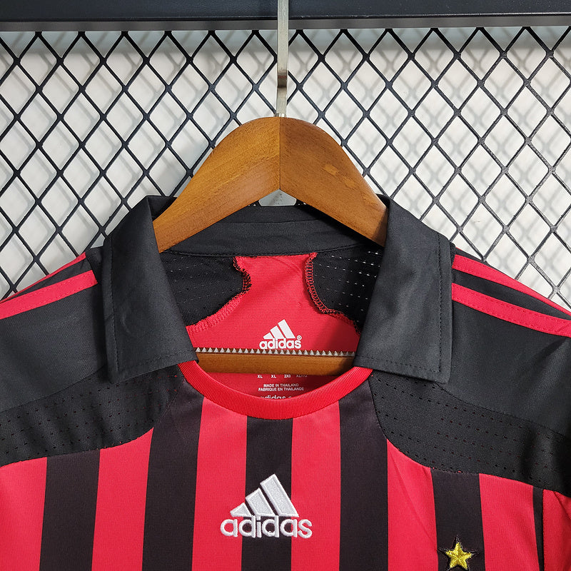 CAMISA RETRÔ DO MILAN 07/08 VERMELHO E PRETO